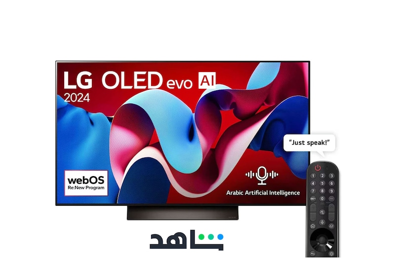 Front view with LG OLED evo TV