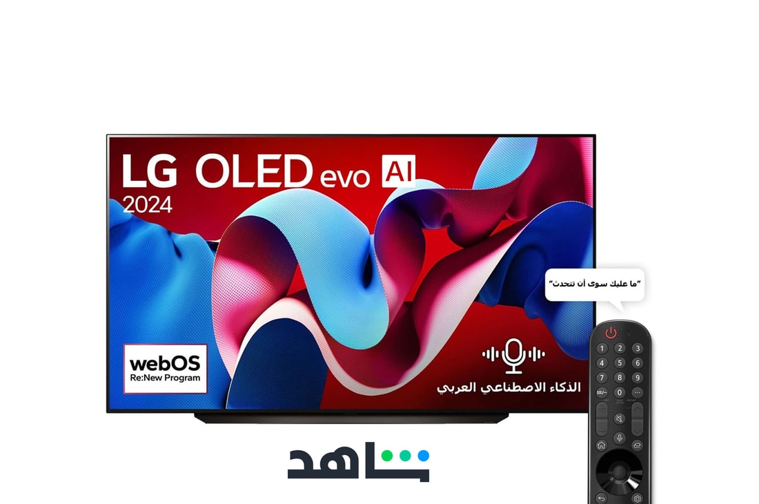Front view with LG OLED evo TV
