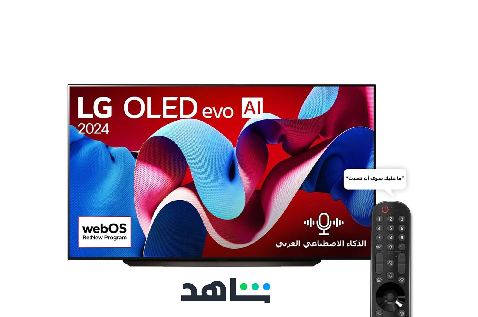 Front view with LG OLED evo TV