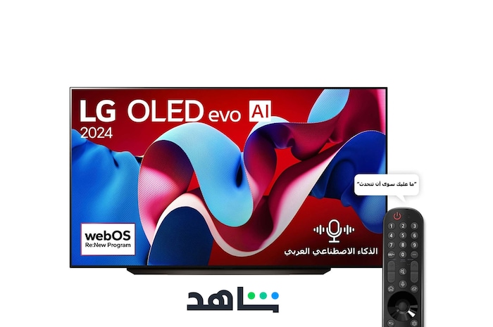 Front view with LG OLED evo TV