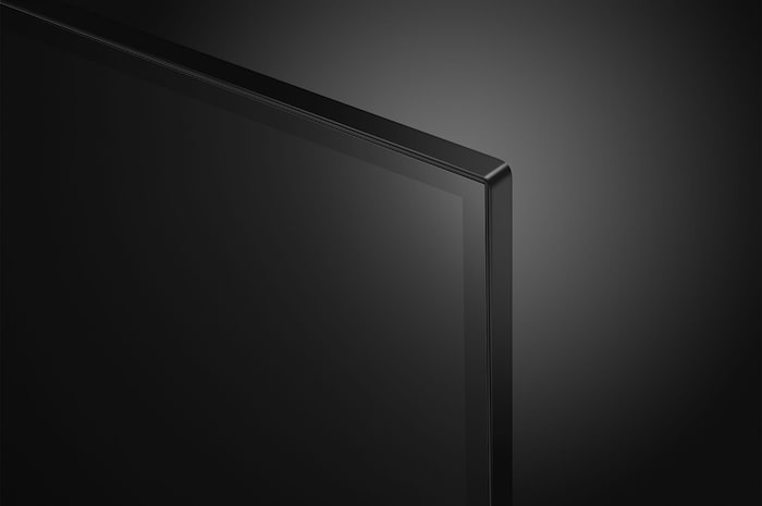 Close-up of the top edge of LG UHD TV, UT