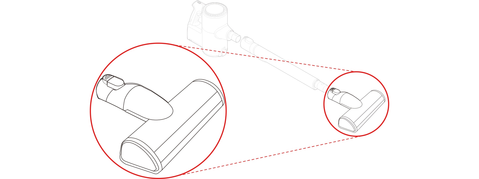 The nozzle is consolidated to the extension pipe of the product.	