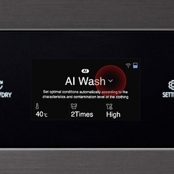LG washtower's convenient center control panel