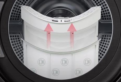 A video of the dual lint filter sequentially removed from the dryer