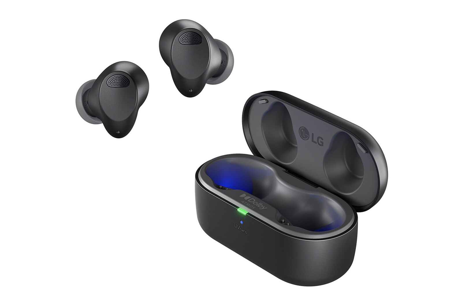 Ear and Opened Ear Buds Case View 