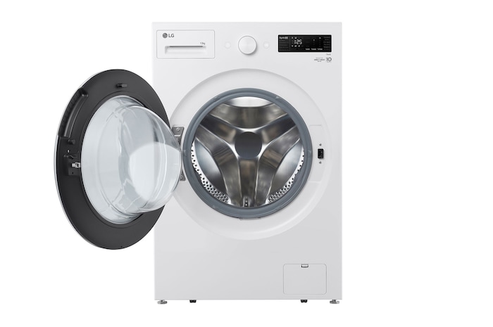 LG Front Load Washing Machine, WFN1310WHT, Door Open