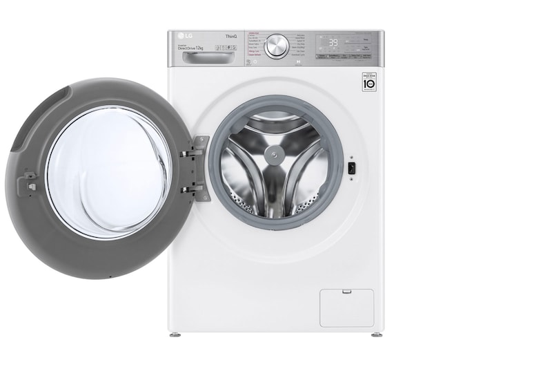 LG Capacity 12kg, Front Load, White Color, TrueSteam, 6 Motion DD, Inverter Direct Drive Motor, WFV1214WHT1