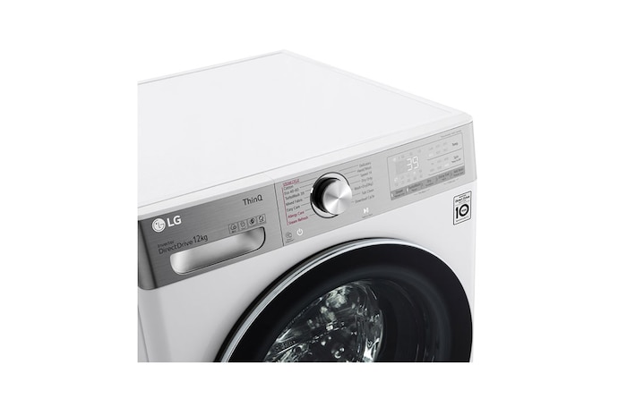 LG Capacity 12kg, Front Load, White Color, TrueSteam, 6 Motion DD, Inverter Direct Drive Motor, WFV1214WHT1