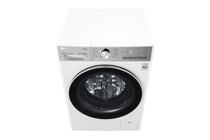 LG Capacity 12kg, Front Load, White Color, TrueSteam, 6 Motion DD, Inverter Direct Drive Motor, WFV1214WHT1