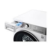 LG 12 kg Front load washing machine with AI DD™ (Intelligent Care with 18% More Fabric Protection) , White colour ,Bigger capacity in same size,SmartThinQ™ (Wi-Fi), Tempered Glass Door,Stainless Lifter., WFV1214WHT1