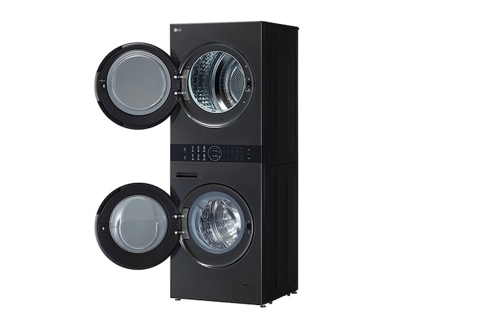 LG 13/10kg LG WashTower™ with Centre Control™, Black Steel color, WK1310BST