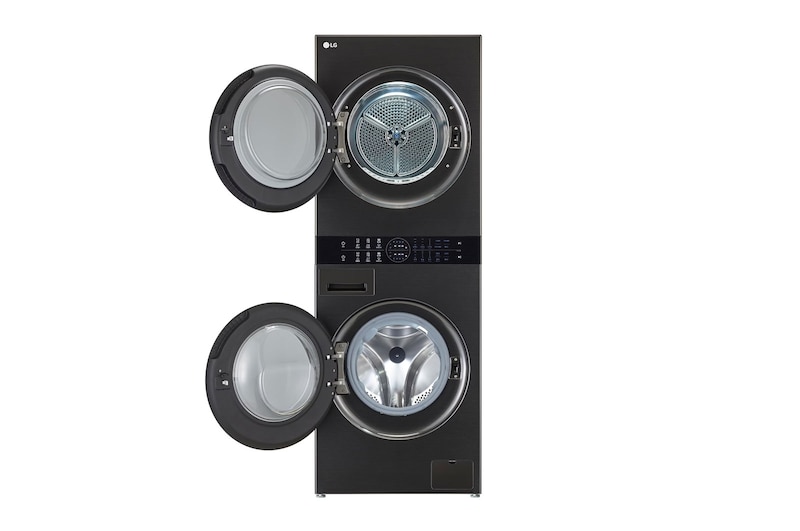 LG 13/10kg LG WashTower™ with Centre Control™, Black Steel color, WK1310BST