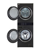 LG 13/10kg LG WashTower™ with Centre Control™, Black Steel color, WK1310BST