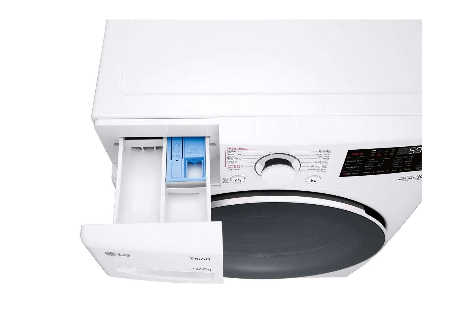 LG 13 kg Washer with 7 Kg Dryer,  Front Load washing Machine with AI DD™ (Intelligent Care with 18% More Fabric Protection) ,White color,ThinQ™ (Wi-Fi), WS1308WHT