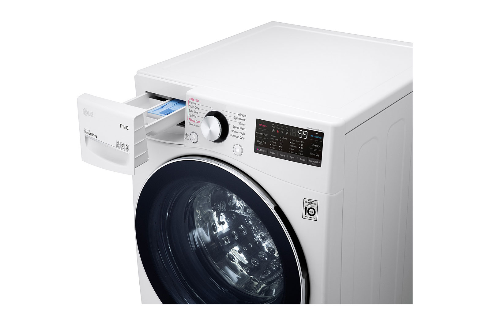 LG 14 kg Washer with 8 kg Dryer Front Load washing Machine, White Colour, AIDD, Washer and Dryer In One, Turbo Wash, Steam, Add Item, Inverter Direct Drive, Smart Diagnosis, ThinQ™, WS1408WHT