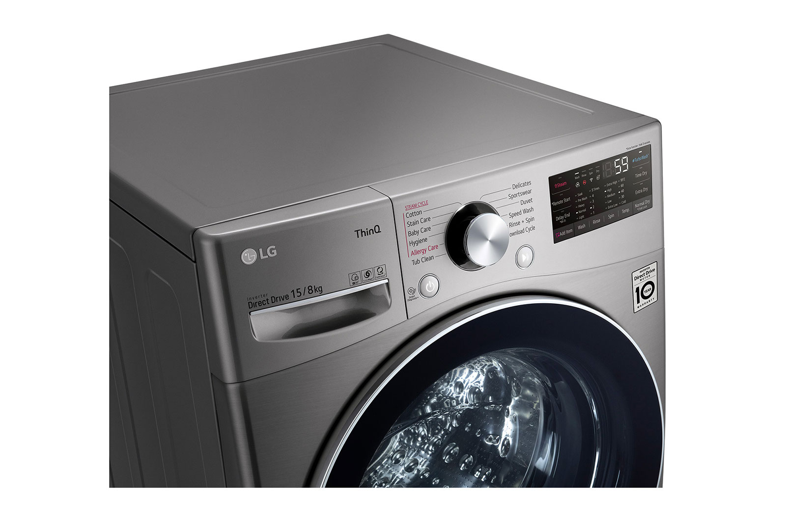 LG 15 kg Washer with 8 kg Dryer Front Load | Turbo Wash | Steam | ThinQ™, WS1508XMT