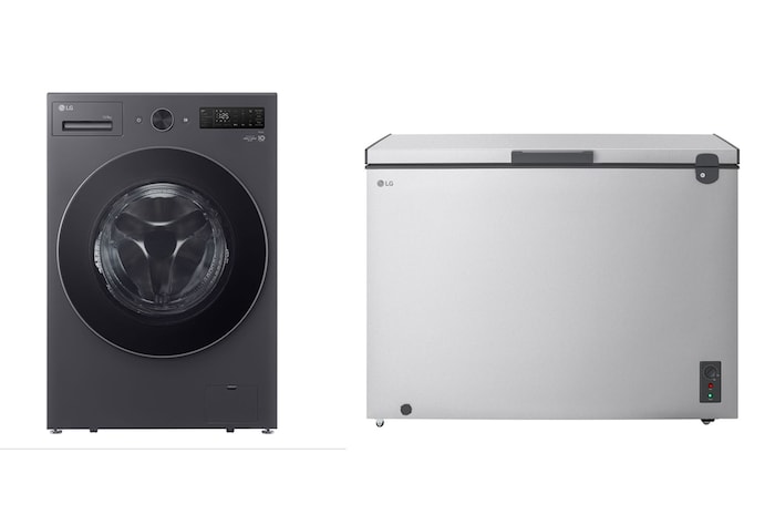 20kg Washer + 10kg Dryer | TurboWash360+1.8 Cu.Ft Top Freezer Refrigerator, Prime Silver  color