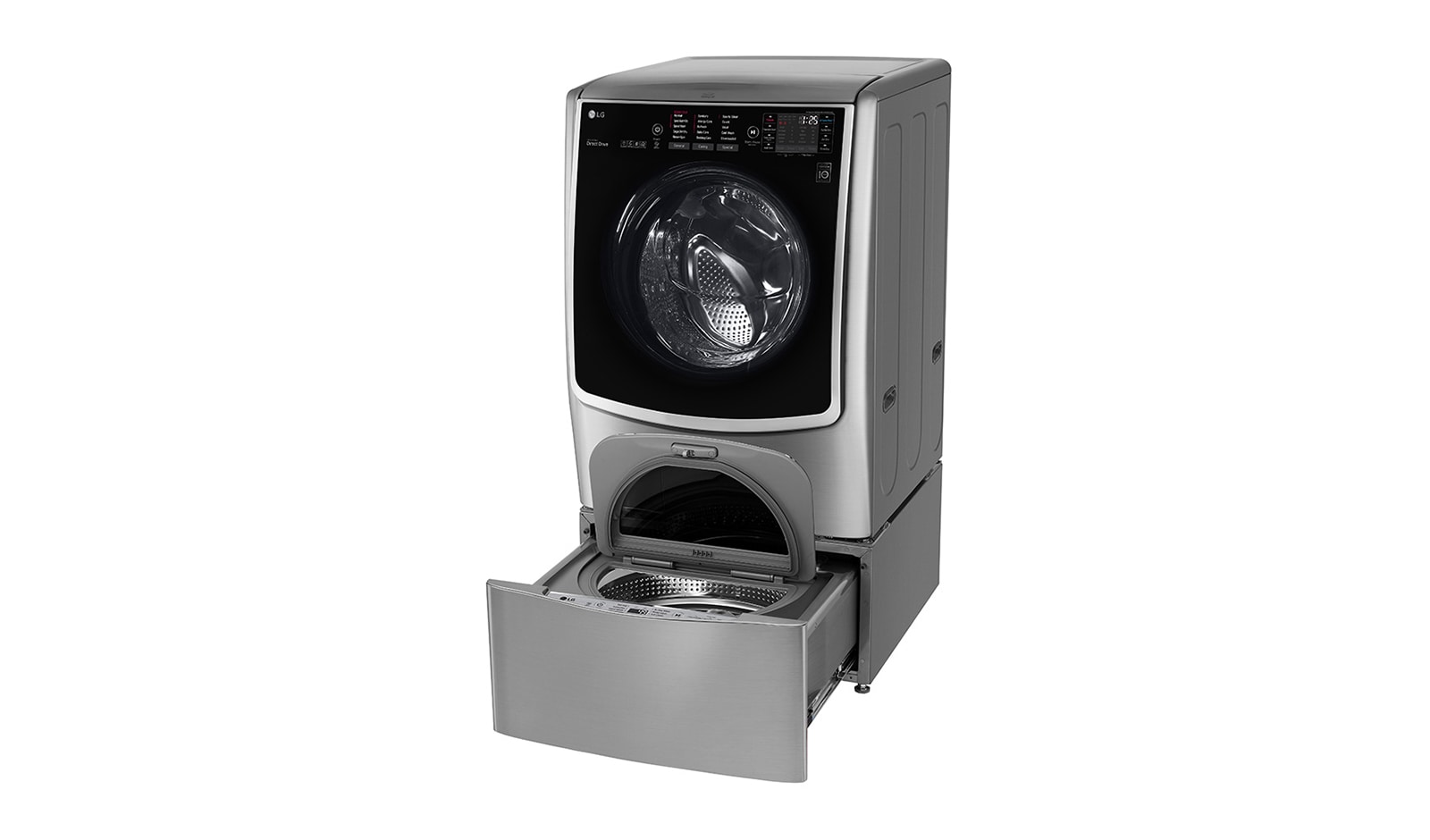 LG 21 kg Main Wash with 12 kg Dry + 3.5 Kg Mini Wash (Twin Wash Washing Machine) Silver Color, Smart ThinQ (Wi-Fi), True Steam, Turbo Wash, WST2112XM