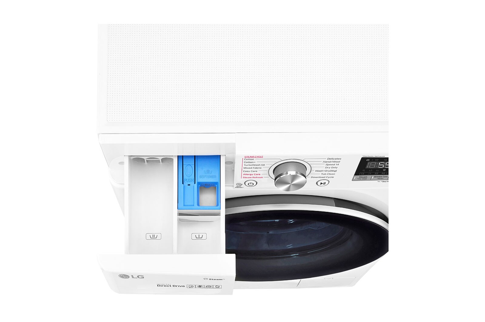 LG 8 kg Washer with 5kg Dryer Front Load washing Machine with AI DD™ (Intelligent Care with 18% More Fabric Protection) , Washer and Dryer in One, Steam,Bigger Capacity in Same Size,SmartThinQ™ (Wi-Fi), Tempered Glass Door, Stainless Lifter., WSV0805WH