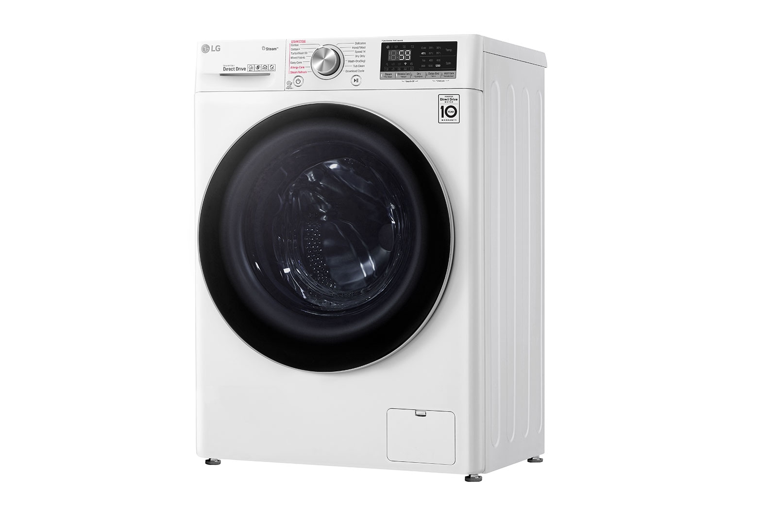LG 8 kg Washer with 5kg Dryer Front Load washing Machine with AI DD™ (Intelligent Care with 18% More Fabric Protection) , Washer and Dryer in One, Steam,Bigger Capacity in Same Size,SmartThinQ™ (Wi-Fi), Tempered Glass Door, Stainless Lifter., WSV0805WH