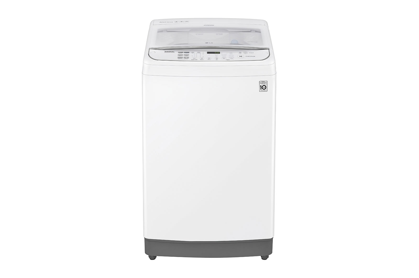 Front view of 11 Kg Top Load washing Machine, White Colour, TurboWash3D™, Steam, Tub Clean,  Full Stainless Steel Tub, ThinQ™ WTS11HHWK