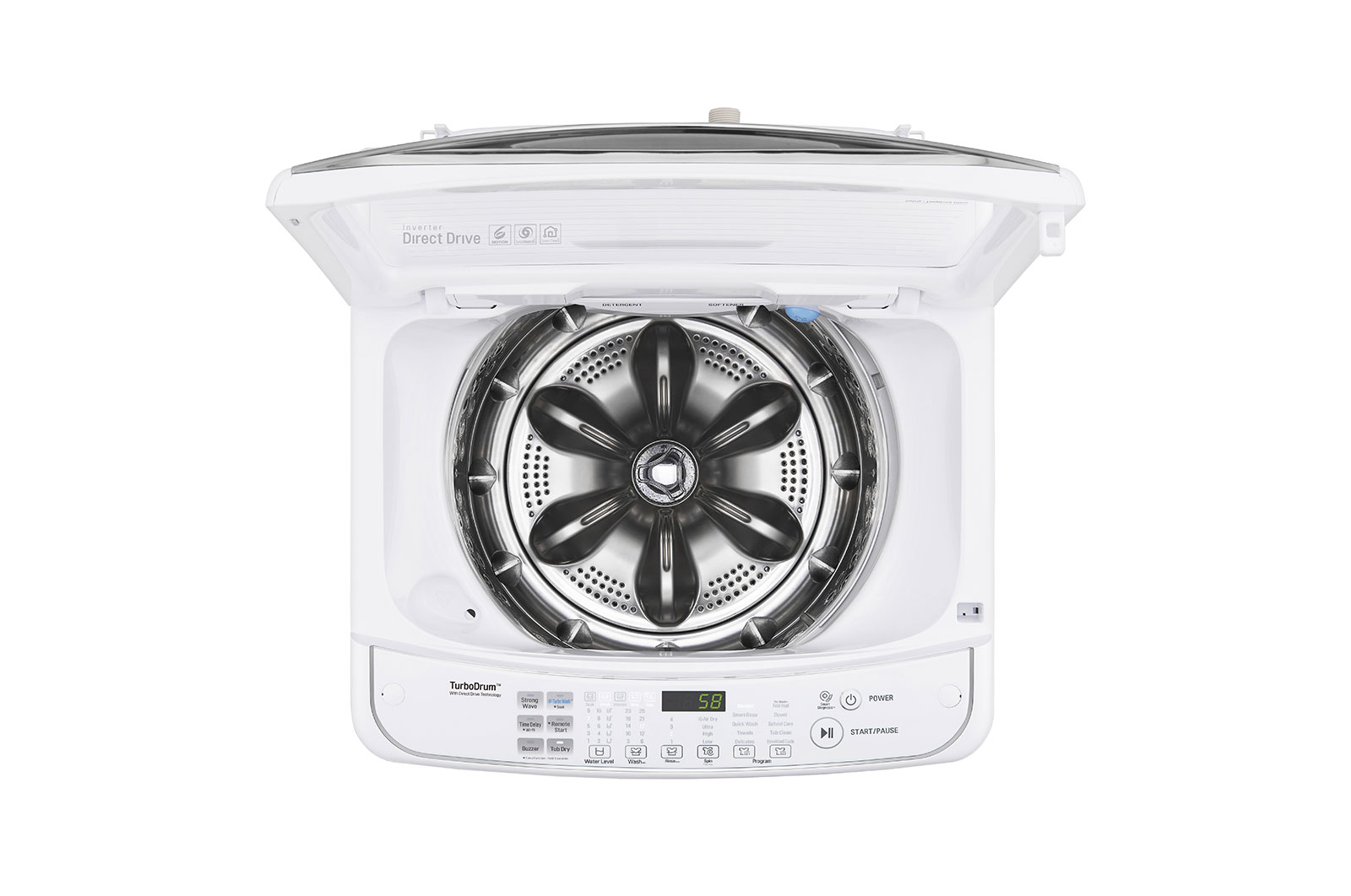 LG 11 Kg Top Load washing Machine, White Colour, TurboWash3D™, Steam, Tub Clean,  Full Stainless Steel Tub, ThinQ™, WTS11HHWK
