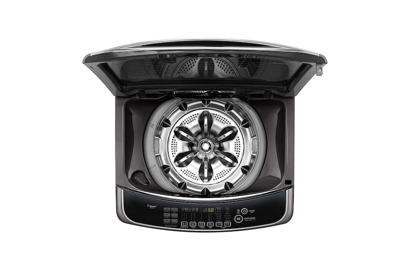 LG 16 Kg Top Load washing Machine, Middle Black Colour, TurboWash3D™, Steam, Tub Clean,  Full Stainless Steel Tub, Pre-Wash+, ThinQ™, WTS16HHDK
