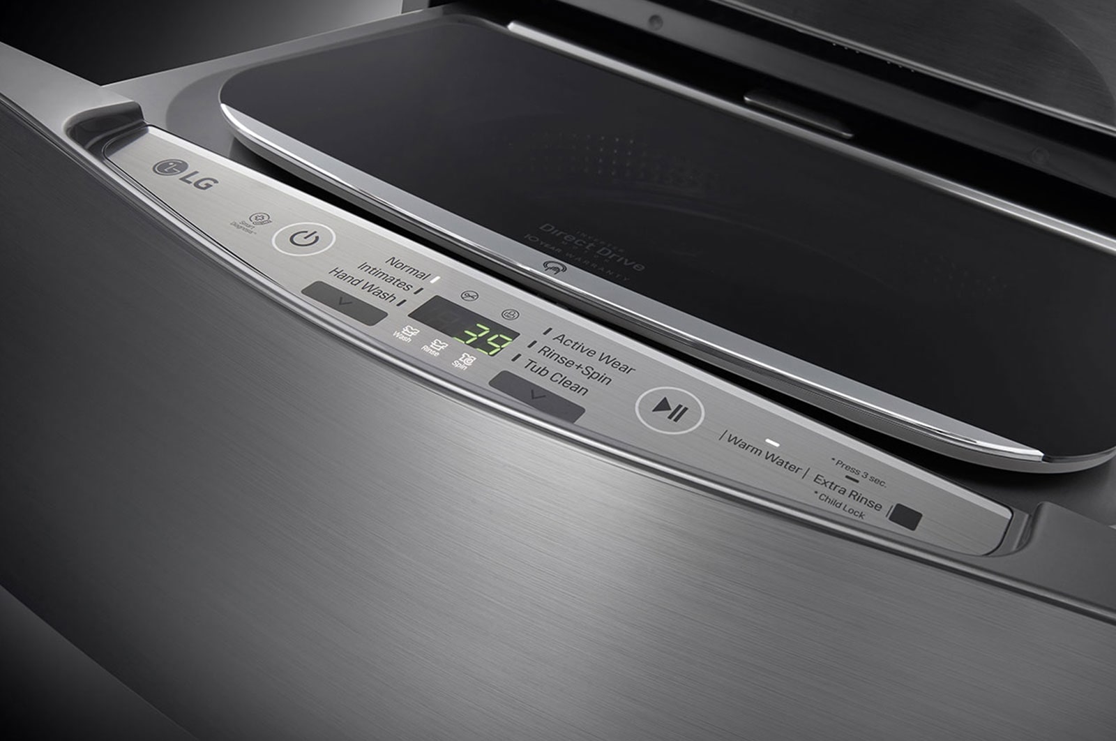 LG 3.5 Kg Mini Wash, Silver Color , LG TWINWash compatible. Perfect solution for delicate and daily loads., WTT03TLXMN