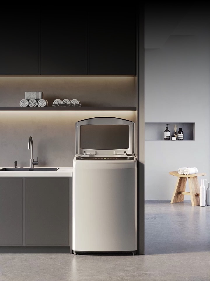 It shows the image of the interior of the washing machine