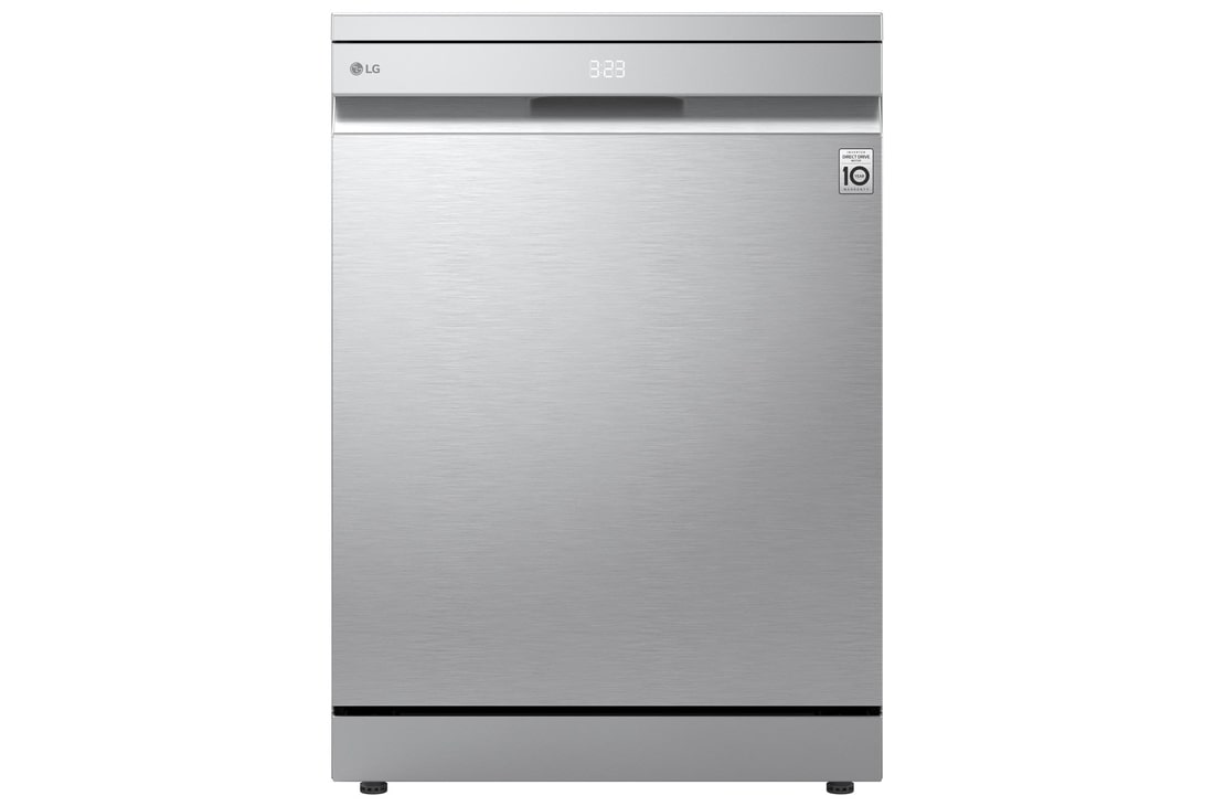 Front view of 14 Places QuadWash™ Dishwasher Prime Silver with TrueSteam™, Heat Dry. {Sales Model Code}
