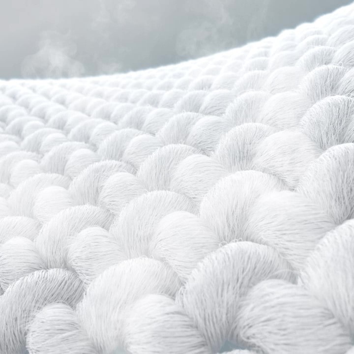 Video of an enlarged and steamed fabric detail 