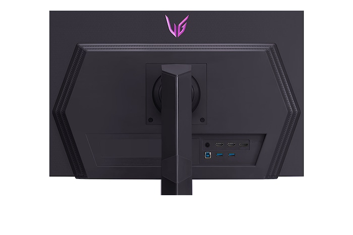 close-up view of ports with lights on