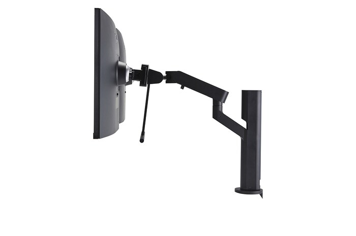 side view with monitor height adjusted upward