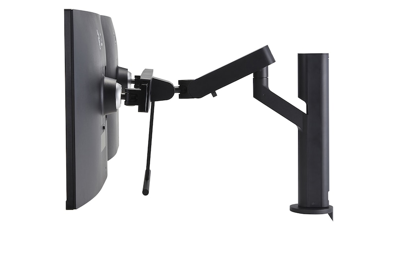 side view with monitor height adjusted downward