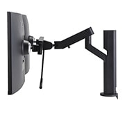 side view with monitor height adjusted downward