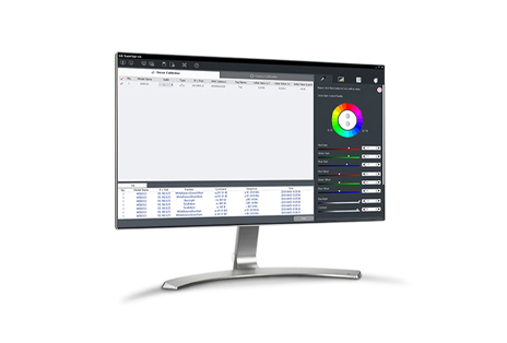 This image shows a monitor displaying the actual solution screen.	