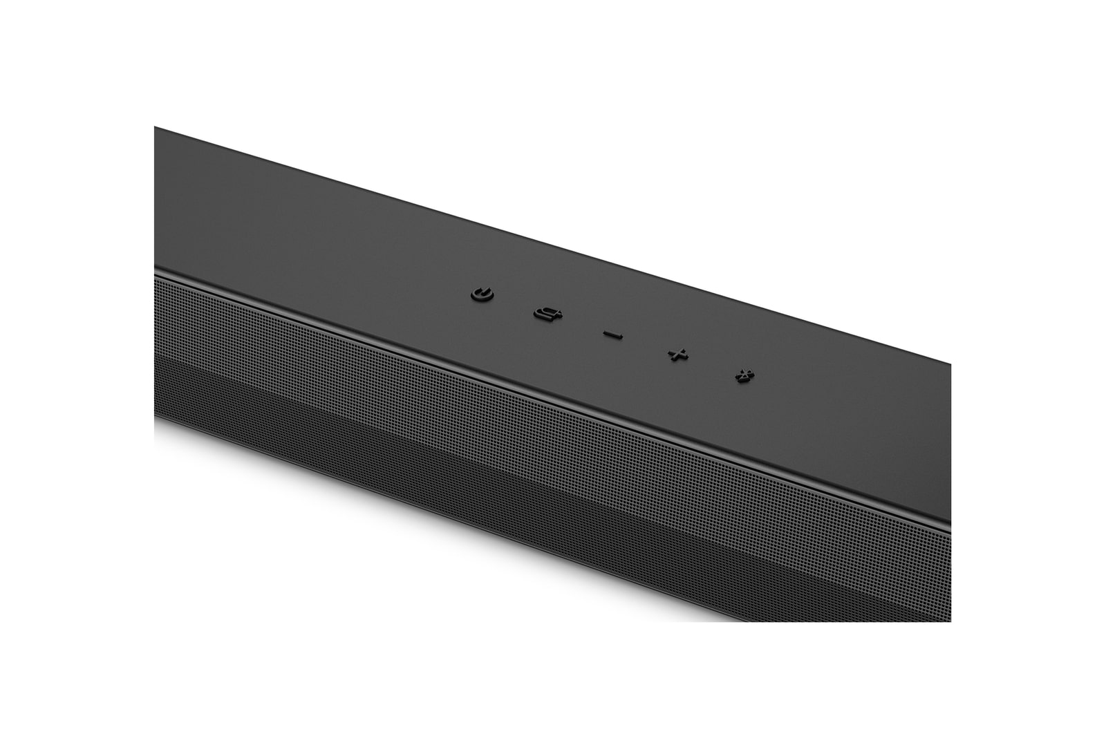 Front view of LG Soundbar S40T's side corner