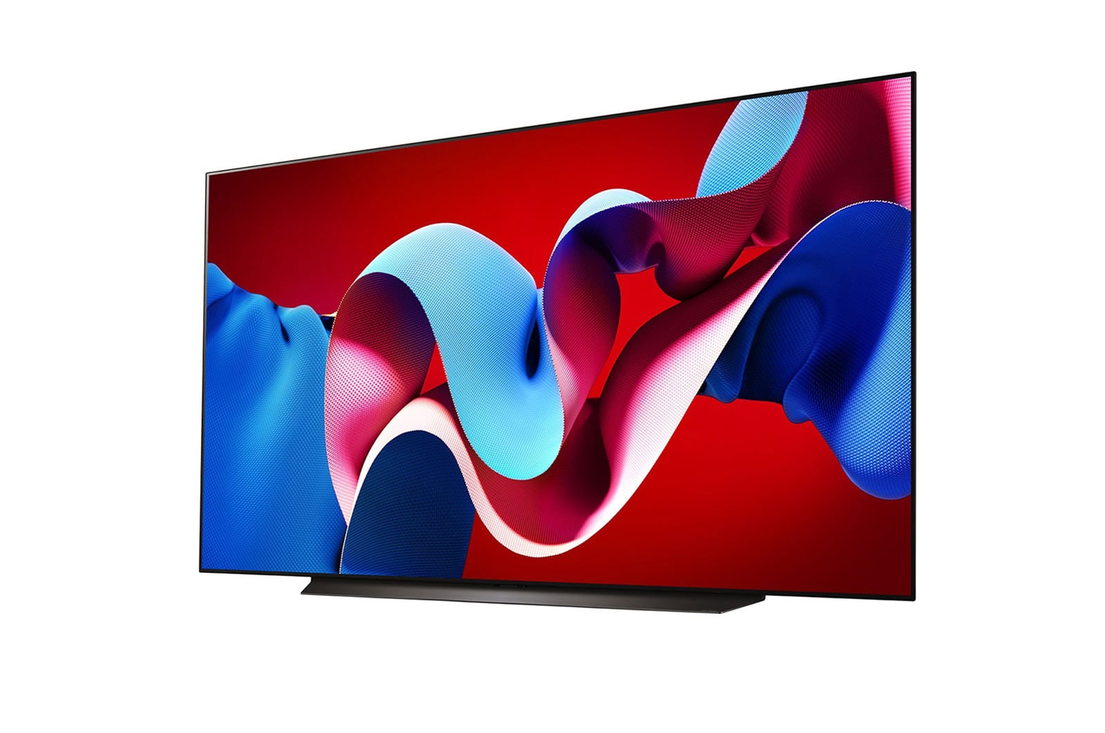 Slightly-angled left-facing side view of LG OLED evo TV
