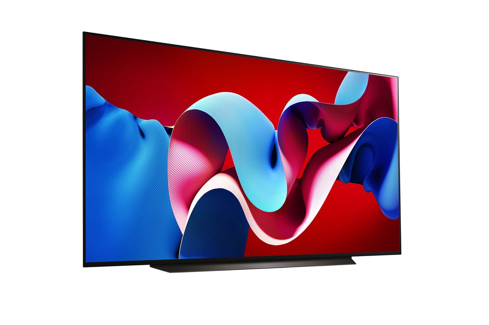 Slightly-angled right-facing side view of LG OLED evo TV