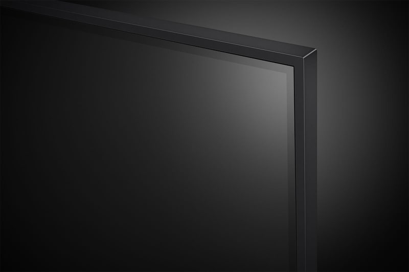 Close-up of the top edge of LG QNED TV