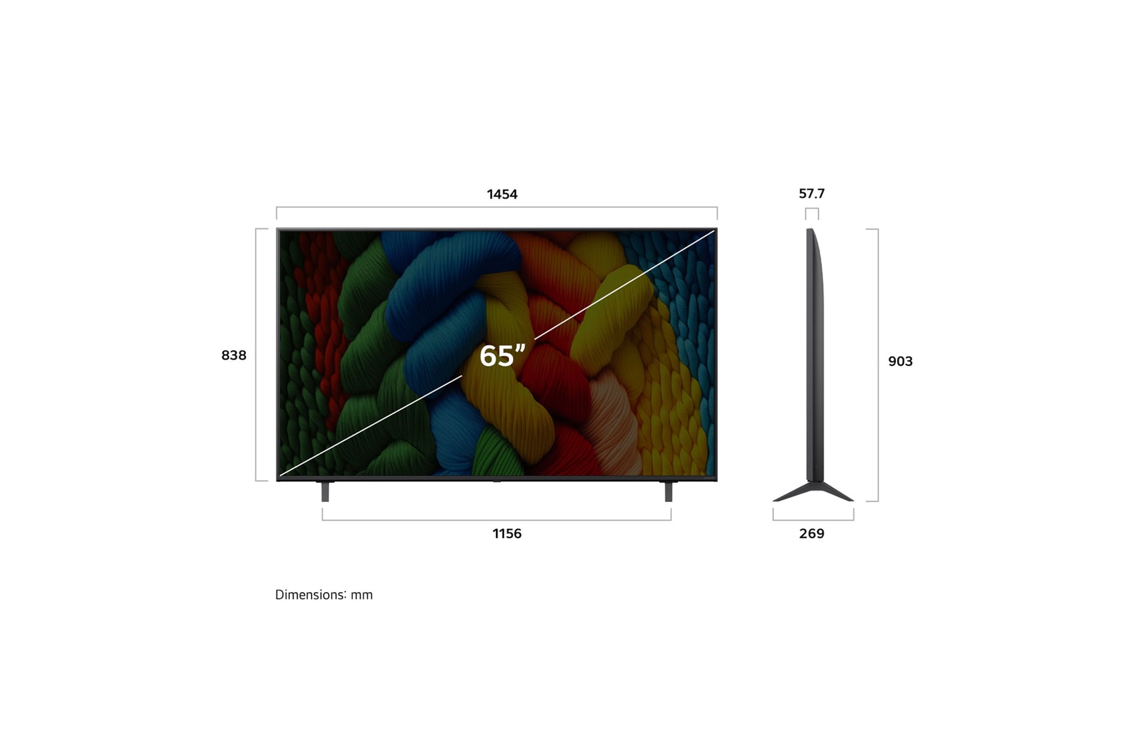 65-tums LG NanoCell AI NANO80 4k Smart TV 2025