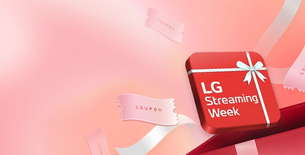 En röd ruta visas med texten "LG Streaming Week" på.