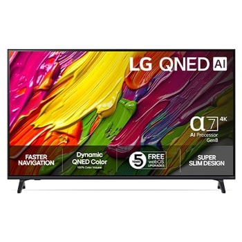 Vy framifrån av LG 50" QNED AI QNED70 4K Smart TV 2025 50QNED70A6A