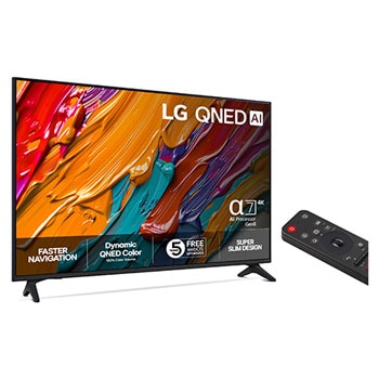 Vy bakifrån av LG QNED70 TV