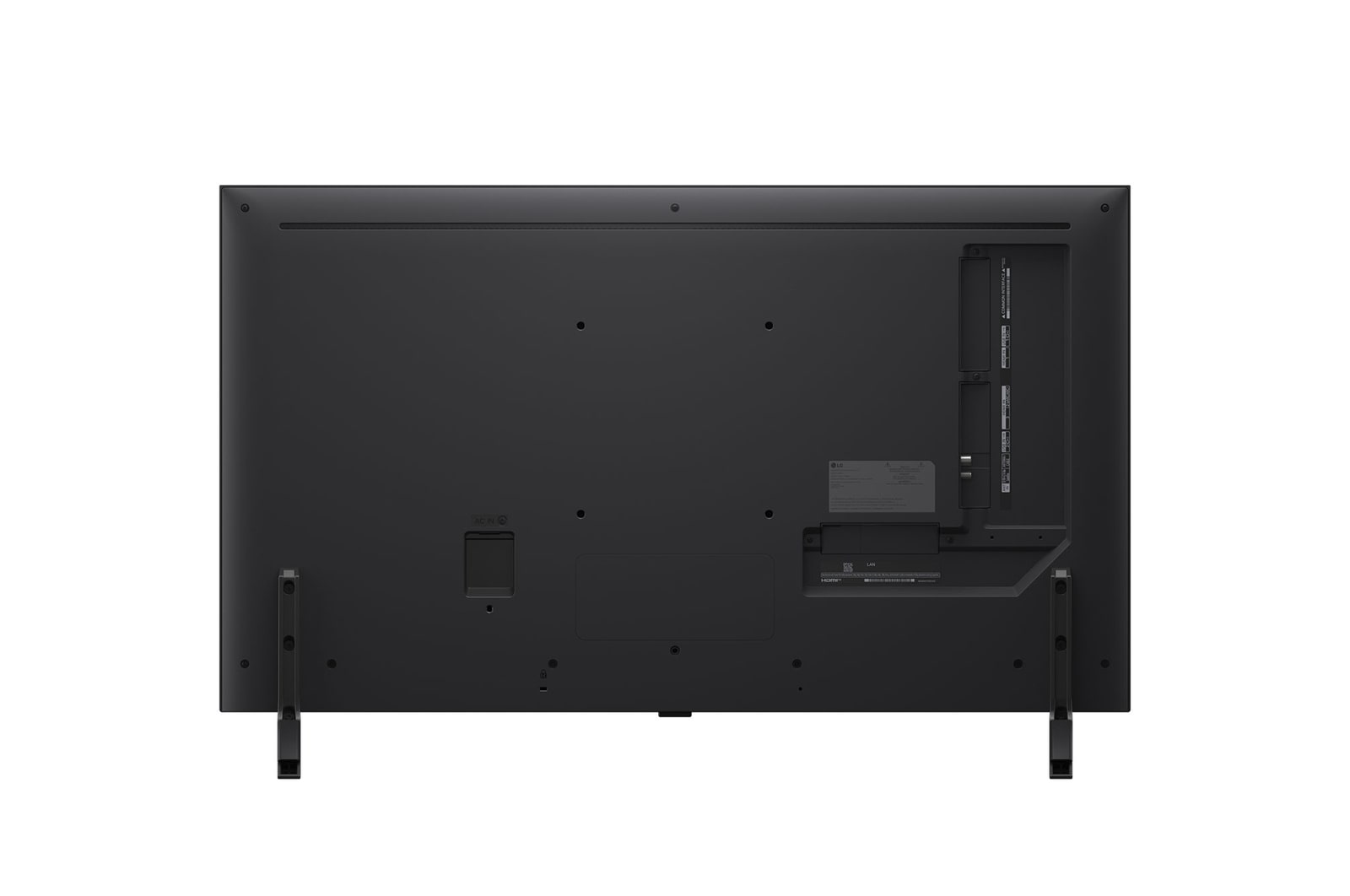 Left-facing side view of LG QNED80 TV 