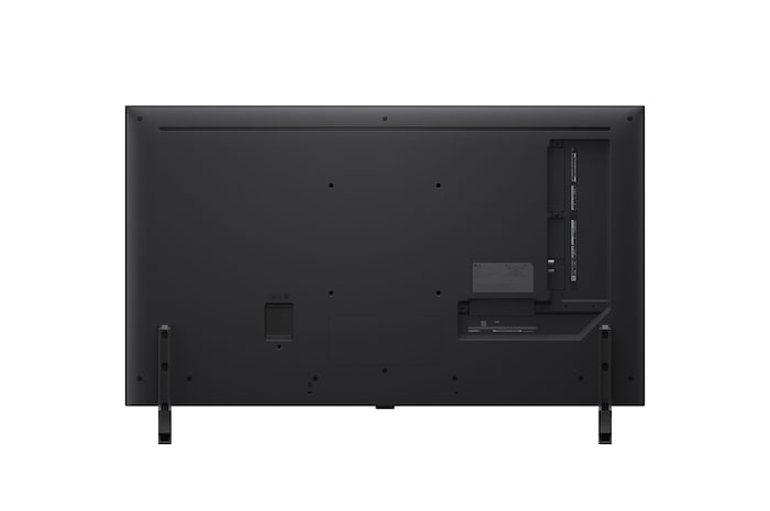 Left-facing side view of LG QNED80 TV