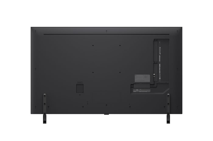Left-facing side view of LG QNED80 TV