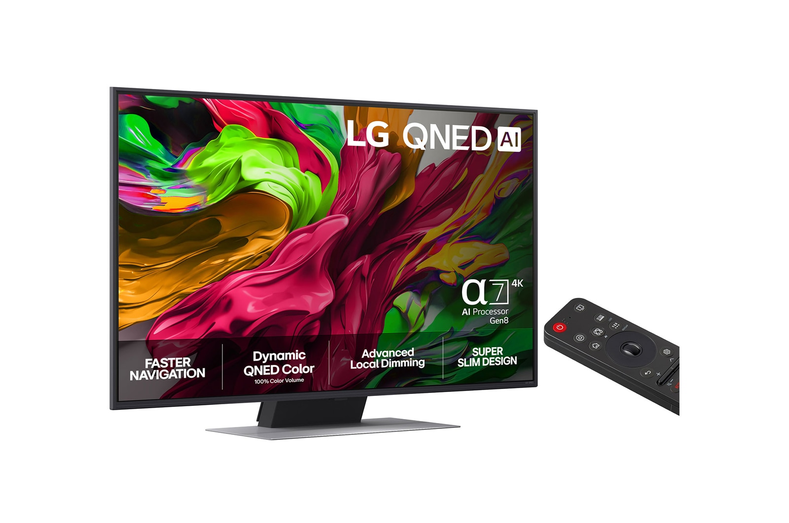 Vy bakifrån av LG QNED80 TV