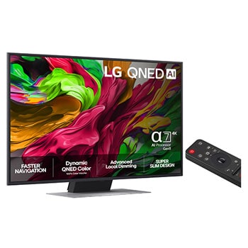 Vy bakifrån av LG QNED80 TV