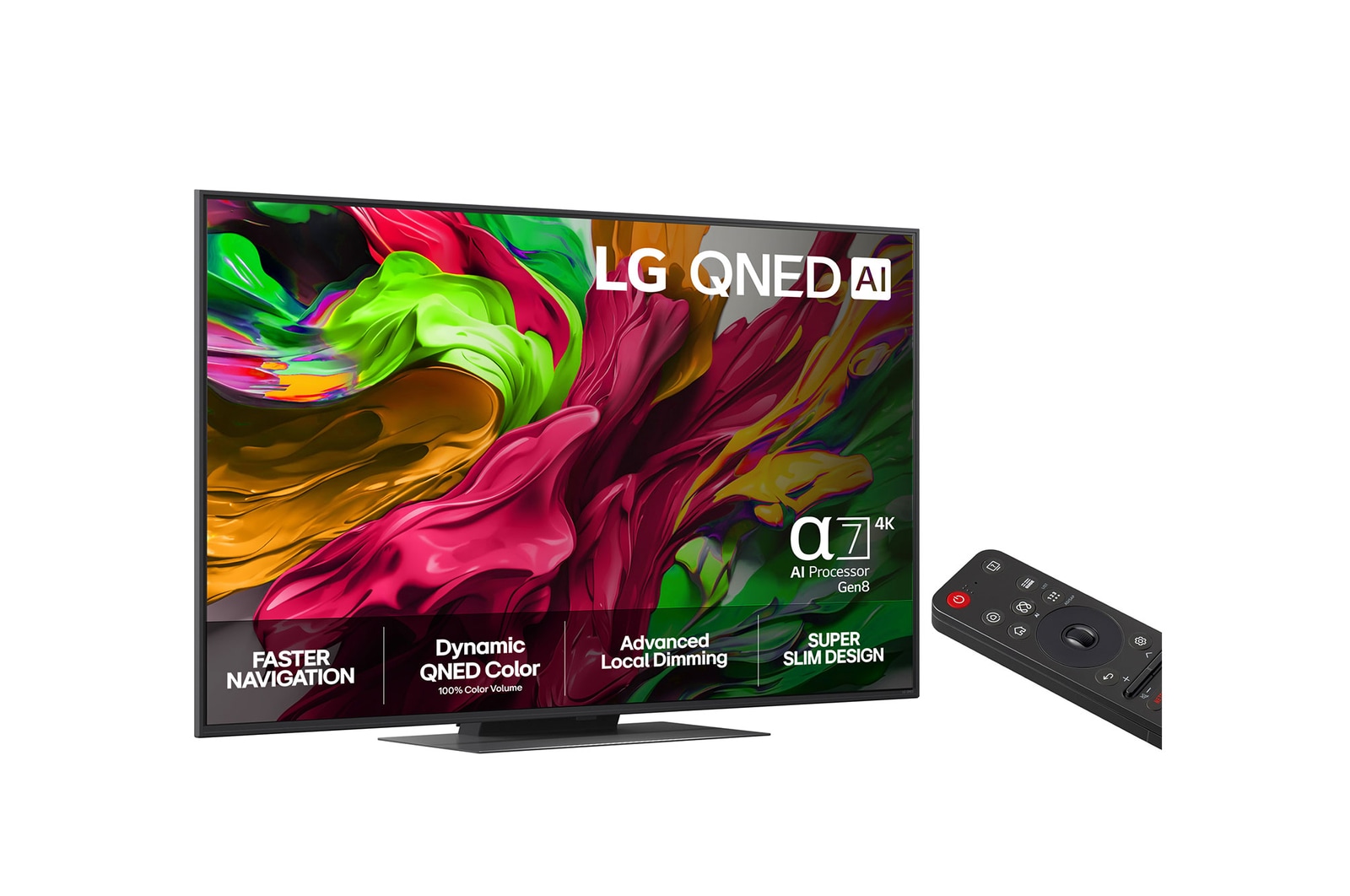 Vy bakifrån av LG QNED80 TV